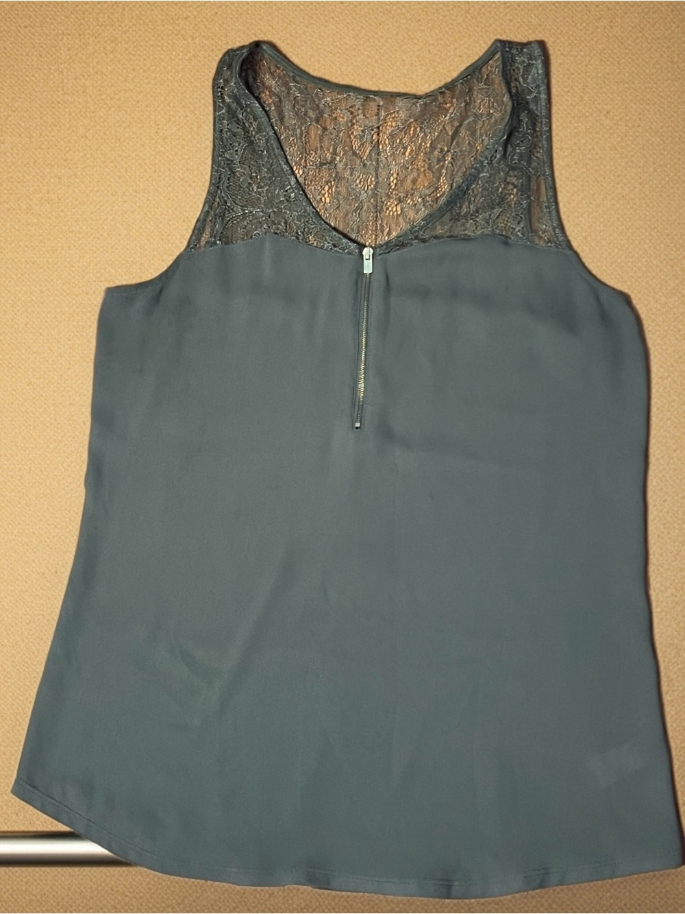 Express Olive Green Lace Yoke Sleeveless Camisole